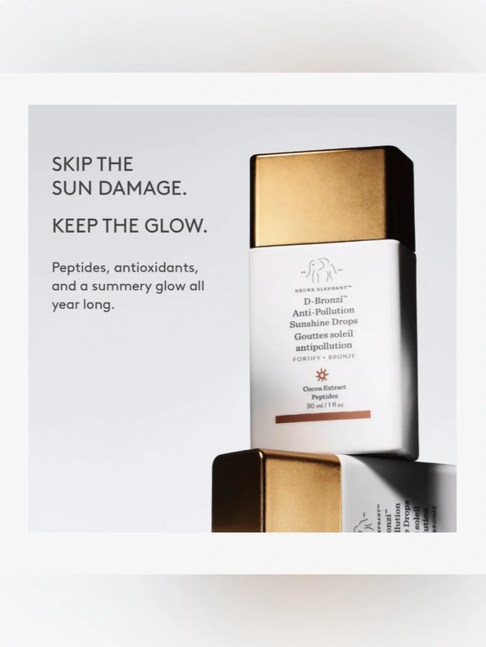 Drunk Elephant D-Bronzi Anti-Pollution Bronzing Drops with Peptides 30 ml